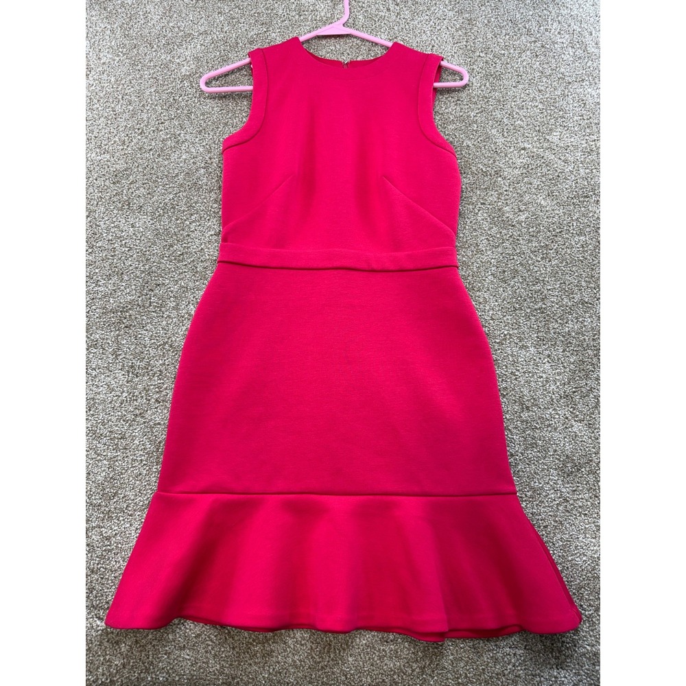 Ann Taylor Loft Petites Pink Sleeveless Flounce Hem Dress Bodycon Wedding Party